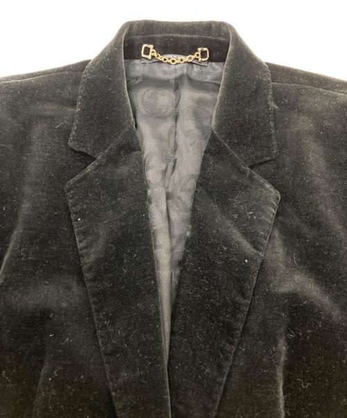 GUCCI（グッチ）GUCCI (グッチ) ベロアテーラードジャケット ブラック サイズ:38の古着・服飾アイテム