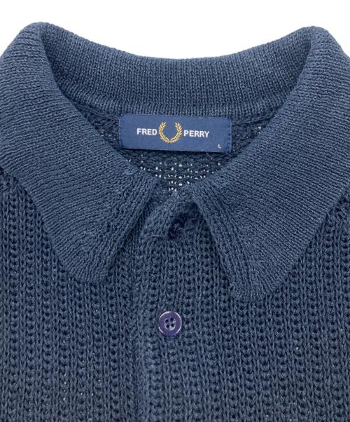 FRED PERRY（フレッドペリー）FRED PERRY (フレッドペリー) 和紙ニットポロシャツ ネイビー サイズ:SIZE Lの古着・服飾アイテム