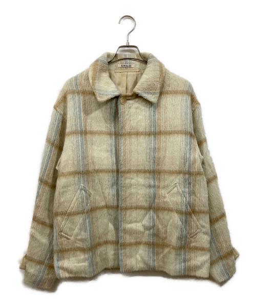 AURALEE（オーラリー）AURALEE (オーラリー) SURI ALPACA SHAGGY CHECK BLOUSON アイボリー サイズ:SIZE 4の古着・服飾アイテム