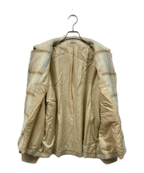 AURALEE（オーラリー）AURALEE (オーラリー) SURI ALPACA SHAGGY CHECK BLOUSON アイボリー サイズ:SIZE 4の古着・服飾アイテム
