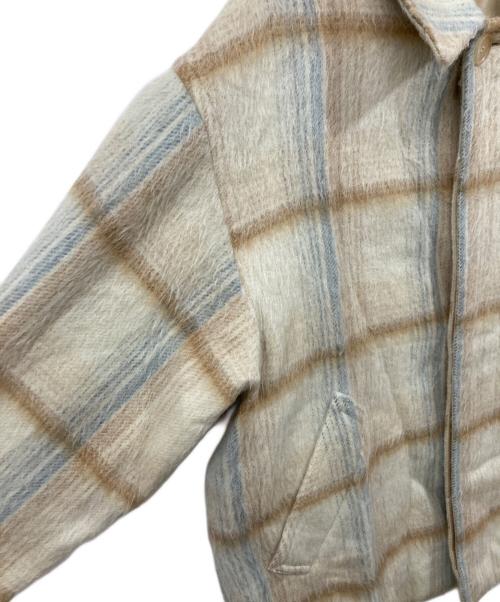 AURALEE（オーラリー）AURALEE (オーラリー) SURI ALPACA SHAGGY CHECK BLOUSON アイボリー サイズ:SIZE 4の古着・服飾アイテム