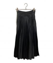 MM6 Maison Margiela（エムエムシックスメゾンマルジェラ）の古着「プリーツサテンマキシスカート」｜ブラック