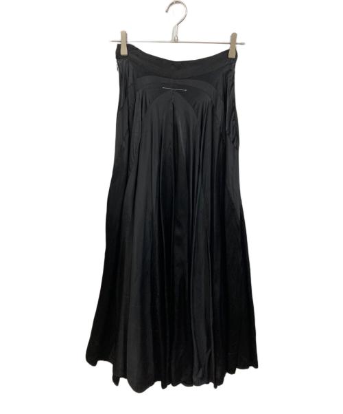 MM6 Maison Margiela（エムエムシックスメゾンマルジェラ）MM6 Maison Margiela (エムエムシックスメゾンマルジェラ) プリーツサテンマキシスカート ブラック サイズ:40の古着・服飾アイテム
