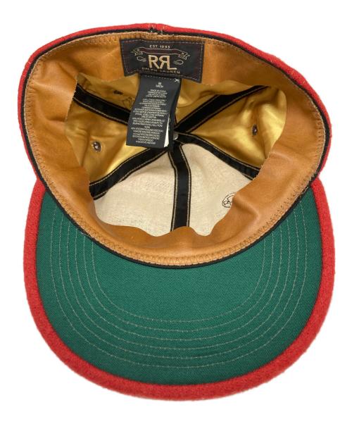 RRL（ダブルアールエル）RRL (ダブルアールエル) ロゴ ウールブレンド フェルト ボール キャップ レッド サイズ:SIZE 58CMの古着・服飾アイテム
