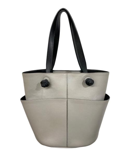 TOD'S（トッズ）TOD'S (トッズ) バケツレザートートバッグ ベージュの古着・服飾アイテム