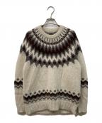 BATONERバトナ―）の古着「MOHAIR NORDIC CREW NECK」｜アイボリー×グレー