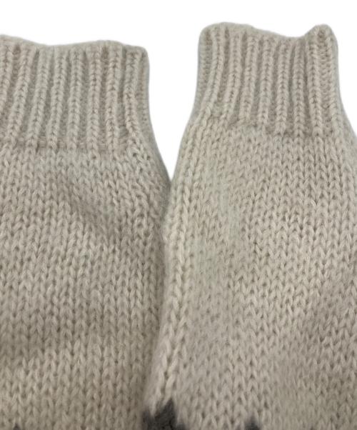 BATONER（バトナ―）BATONER (バトナ―) MOHAIR NORDIC CREW NECK アイボリー×グレー サイズ:	SIZE Mの古着・服飾アイテム