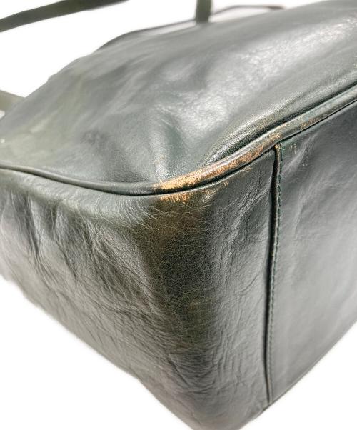 HIROFU（ヒロフ）HIROFU (ヒロフ) レザートートバッグ ダークグリーンの古着・服飾アイテム