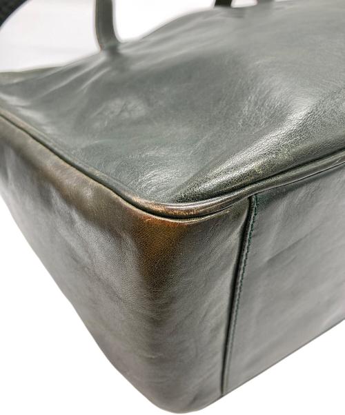 HIROFU（ヒロフ）HIROFU (ヒロフ) レザートートバッグ ダークグリーンの古着・服飾アイテム