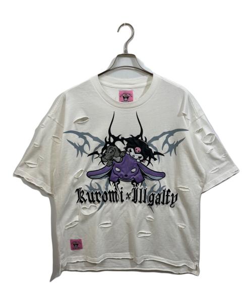GALFY（ガルフィー）GALFY (ガルフィー) クロミ (クロミ) イルガルフィーボロボロ半袖TEE ホワイト サイズ:XLの古着・服飾アイテム