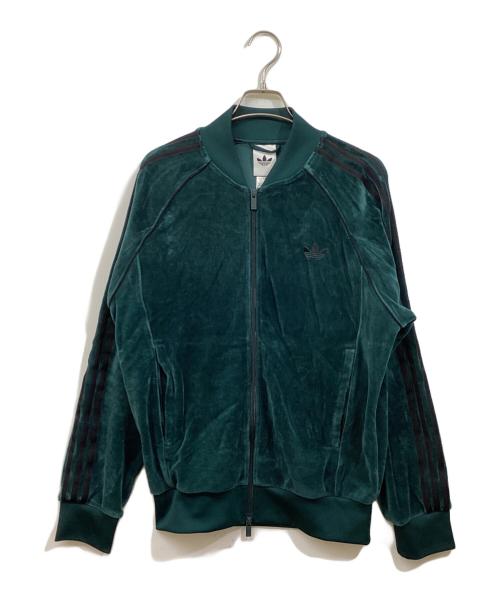 adidas Originals（アディダスオリジナル）adidas originals (アディダスオリジナル) ベロアトラックトップ グリーン サイズ:	SIZE Lの古着・服飾アイテム