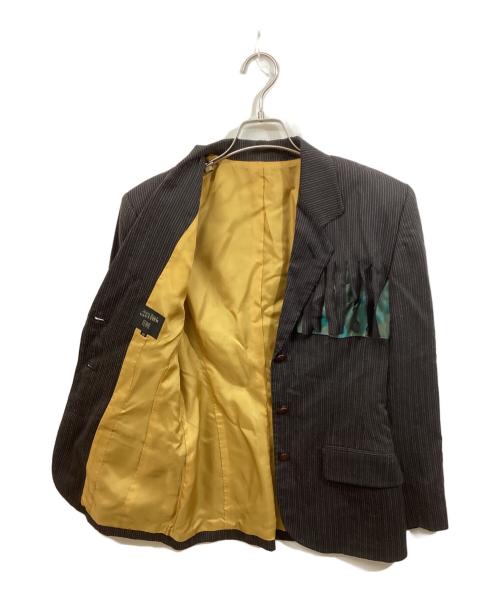 Jean Paul Gaultier FEMME（ジャンポールゴルチエ フェム）Jean Paul Gaultier FEMME (ジャンポールゴルチエ フェム) カットアウトフリンジジャケット グレー サイズ:40の古着・服飾アイテム