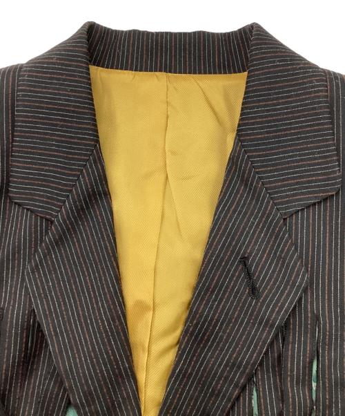 Jean Paul Gaultier FEMME（ジャンポールゴルチエ フェム）Jean Paul Gaultier FEMME (ジャンポールゴルチエ フェム) カットアウトフリンジジャケット グレー サイズ:40の古着・服飾アイテム