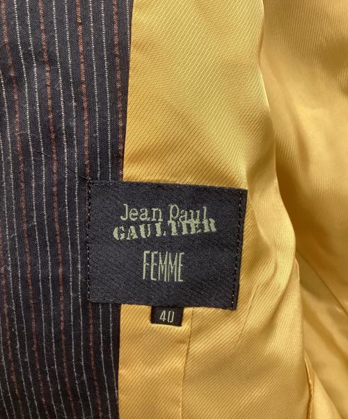 Jean Paul Gaultier FEMME（ジャンポールゴルチエ フェム）Jean Paul Gaultier FEMME (ジャンポールゴルチエ フェム) カットアウトフリンジジャケット グレー サイズ:40の古着・服飾アイテム