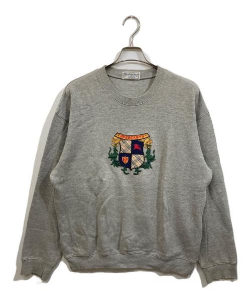 Burberry's（バーバリー）Burberry's (バーバリー) エンブレムロゴスウェット グレー. サイズ:	SIZE XLの古着・服飾アイテム