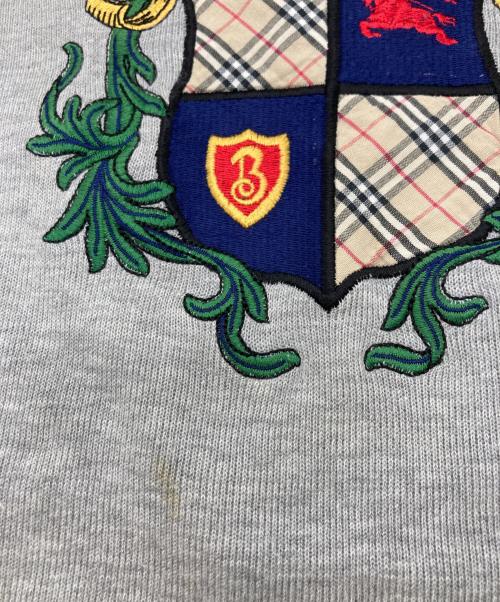 Burberry's（バーバリー）Burberry's (バーバリー) エンブレムロゴスウェット グレー. サイズ:	SIZE XLの古着・服飾アイテム