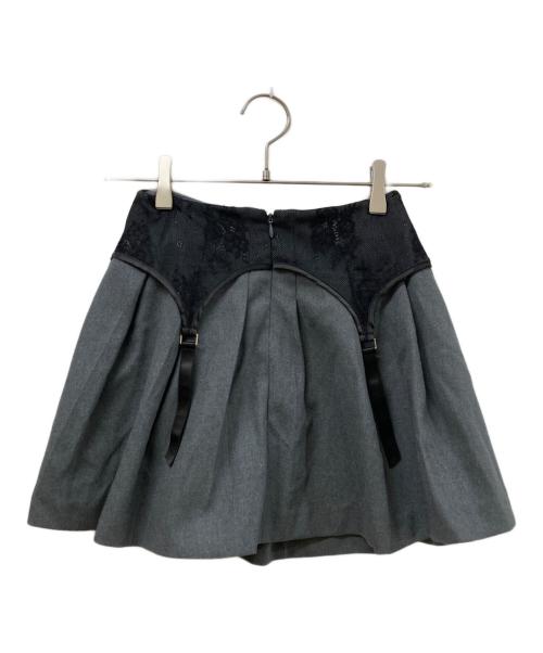 darich（ダーリッチ）Darich (ダーリッチ) ガーターデザインプリーツミニスカート グレー サイズ:	SIZE Sの古着・服飾アイテム