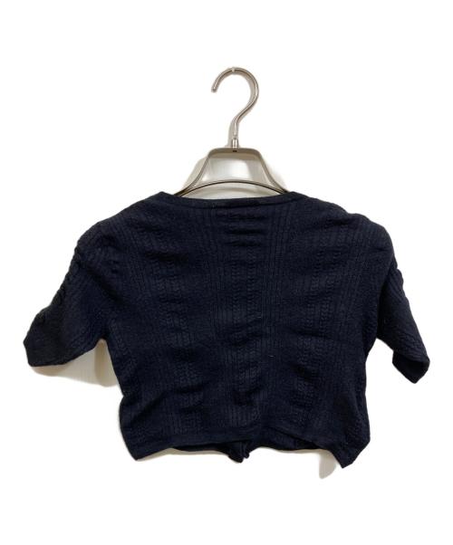 MIU MIU（ミュウミュウ）MIU MIU (ミュウミュウ) カシミア半袖ニットカーディガン ネイビー サイズ:	SIZE 38の古着・服飾アイテム