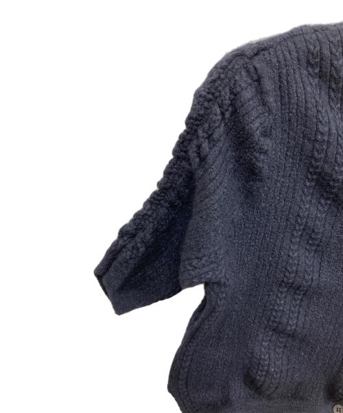 MIU MIU（ミュウミュウ）MIU MIU (ミュウミュウ) カシミア半袖ニットカーディガン ネイビー サイズ:	SIZE 38の古着・服飾アイテム