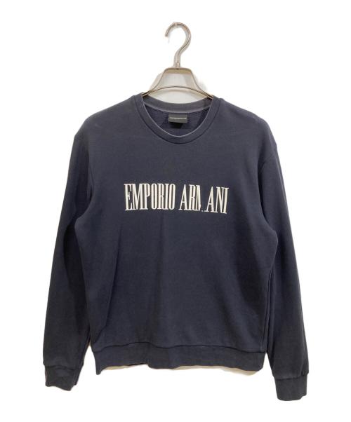 EMPORIO ARMANI（エンポリオ アルマーニ）EMPORIO ARMANI (エンポリオ アルマーニ) ラバーロゴ クルーネックスウェット ネイビー サイズ:	SIZE Lの古着・服飾アイテム
