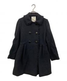 Kate Spade（ケイトスペード）の古着「フリルウールコート」｜ブラック