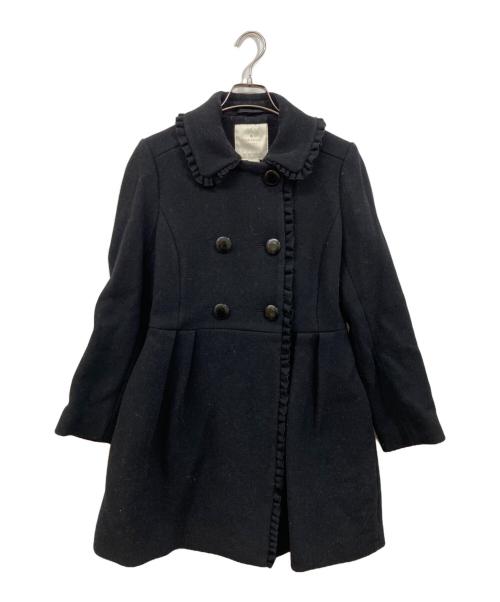 Kate Spade（ケイトスペード）Kate Spade (ケイトスペード) フリルウールコート ブラック サイズ:	SIZE 4の古着・服飾アイテム