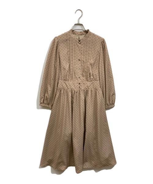 KUMIKYOKU（クミキョク）KUMIKYOKU (クミキョク) ドットフロッキー ワンピース ブラウン サイズ:	SIZE 2の古着・服飾アイテム