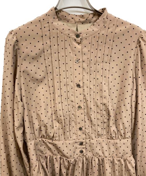 KUMIKYOKU（クミキョク）KUMIKYOKU (クミキョク) ドットフロッキー ワンピース ブラウン サイズ:	SIZE 2の古着・服飾アイテム