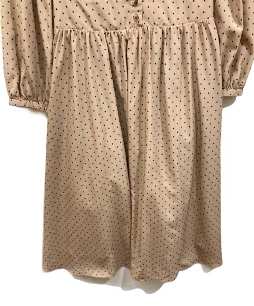 KUMIKYOKU（クミキョク）KUMIKYOKU (クミキョク) ドットフロッキー ワンピース ブラウン サイズ:	SIZE 2の古着・服飾アイテム