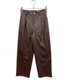 AEWEN MATOPH（イウエン マトフ）の古着「レザーライクパンツ」｜ブラウン