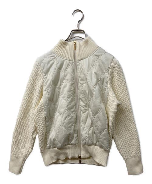 MORABITO（モラビト）MORABITO (モラビト) ニット切替キルティングジャケット アイボリー サイズ:38の古着・服飾アイテム