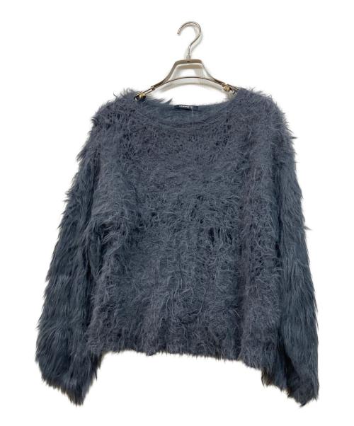 MORABITO（モラビト）MORABITO (モラビト) FURGY ファーライク ニット セーター ブルー サイズ:36の古着・服飾アイテム