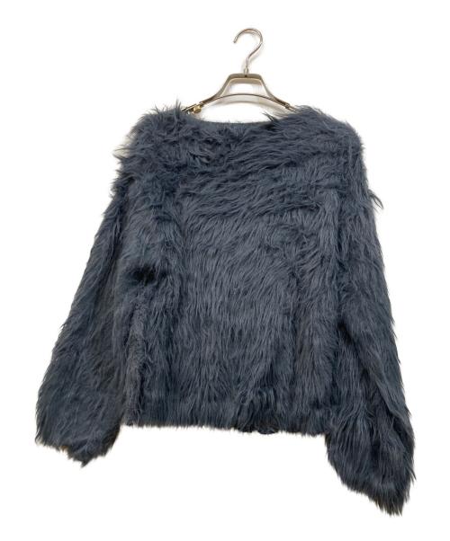 MORABITO（モラビト）MORABITO (モラビト) FURGY ファーライク ニット セーター ブルー サイズ:36の古着・服飾アイテム