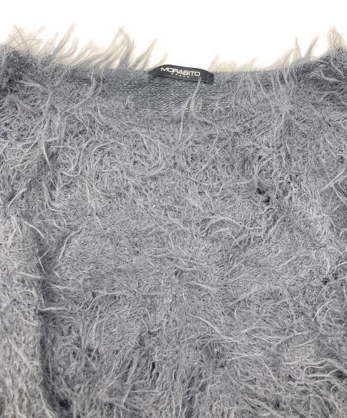 MORABITO（モラビト）MORABITO (モラビト) FURGY ファーライク ニット セーター ブルー サイズ:36の古着・服飾アイテム