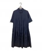 MORABITOモラビト）の古着「トリアセピンタックワンピースドレス」｜ネイビー