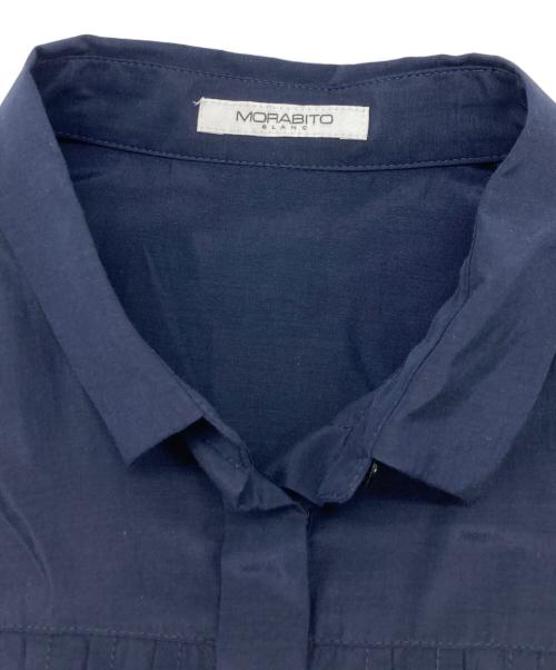 MORABITO（モラビト）MORABITO (モラビト) トリアセピンタックワンピースドレス ネイビー サイズ:	SIZE 38の古着・服飾アイテム