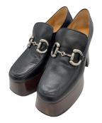 GUCCIグッチ）の古着「Platform Loafer with Horsebit /ホースビットパンプス」｜ブラック