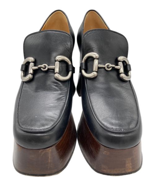 GUCCI（グッチ）GUCCI (グッチ) Platform Loafer with Horsebit /ホースビットパンプス ブラック サイズ:	SIZE 36の古着・服飾アイテム