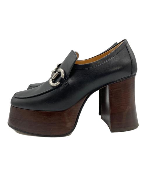 GUCCI（グッチ）GUCCI (グッチ) Platform Loafer with Horsebit /ホースビットパンプス ブラック サイズ:	SIZE 36の古着・服飾アイテム