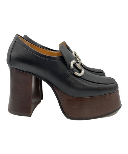 GUCCI（グッチ）GUCCI (グッチ) Platform Loafer with Horsebit /ホースビットパンプス ブラック サイズ:	SIZE 36の古着・服飾アイテム