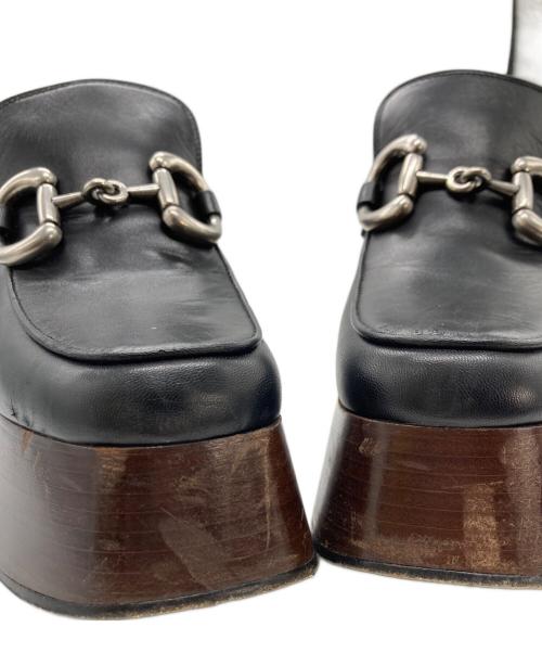 GUCCI（グッチ）GUCCI (グッチ) Platform Loafer with Horsebit /ホースビットパンプス ブラック サイズ:	SIZE 36の古着・服飾アイテム