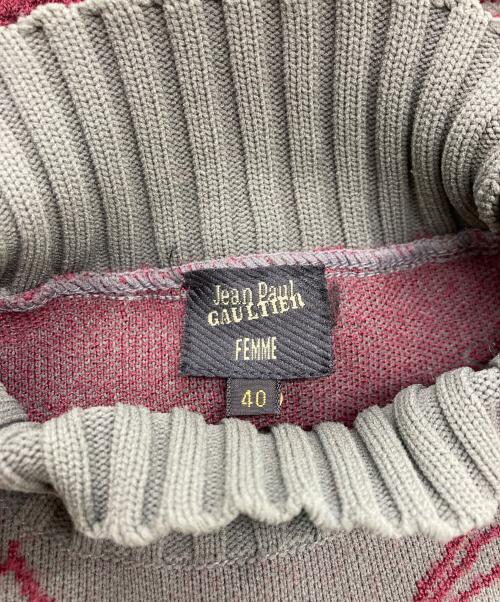 Jean Paul Gaultier FEMME（ジャンポールゴルチエ フェム）Jean Paul Gaultier FEMME (ジャンポールゴルチエ フェム) トライバルタトゥーニット グレー サイズ:SIZE 40の古着・服飾アイテム