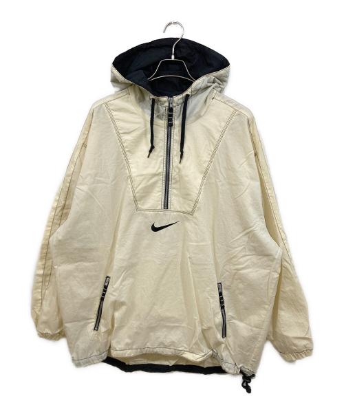 NIKE（ナイキ）NIKE (ナイキ) Logo Nylon Anorak Parka アイボリー サイズ:Lの古着・服飾アイテム
