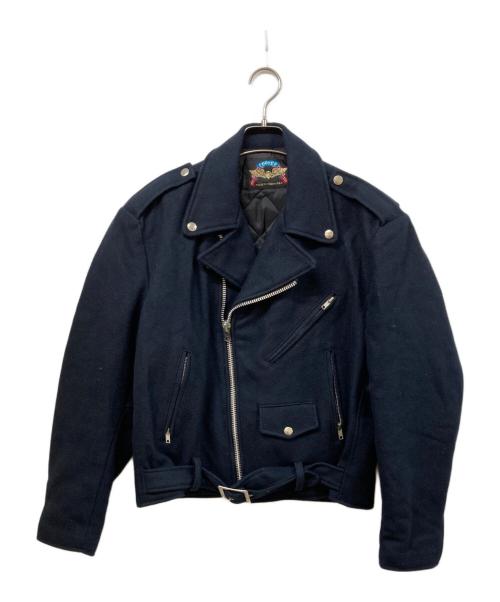 cooper（クーパー）COOPER (クーパー) ウールメルトンライダースジャケット ネイビー サイズ:SIZE Mの古着・服飾アイテム