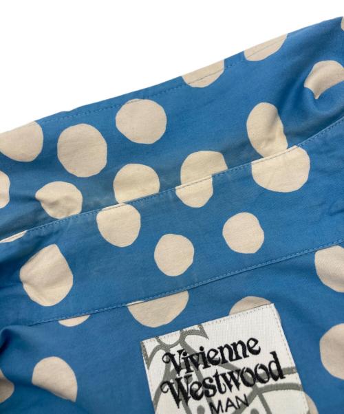 Vivienne Westwood man（ヴィヴィアン ウェストウッド マン）Vivienne Westwood man (ヴィヴィアン ウェストウッド マン) 水玉ボウタイシャツ ブルー サイズ:44の古着・服飾アイテム