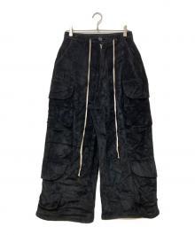 DANKE SCHON（ダンケ シェーン）の古着「WFACE VELOUR FLARE CARGO PANTS」｜ブラック