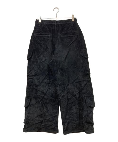 DANKE SCHON（ダンケ シェーン）Danke schon (ダンケ シェーン) WFACE VELOUR FLARE CARGO PANTS ブラック サイズ:Sの古着・服飾アイテム