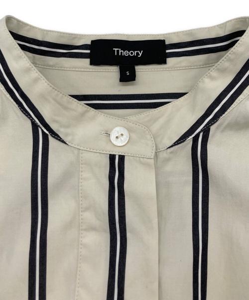 theory（セオリー）theory (セオリー) ストライプシャツ グレー サイズ:Sの古着・服飾アイテム