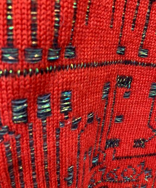 Jean Paul GAULTIER MAILLE（ジャンポールゴルチエ マイユ）Jean Paul GAULTIER MAILLE (ジャンポールゴルチエ マイユ) Circuit Board Sweater レッド サイズ:42の古着・服飾アイテム