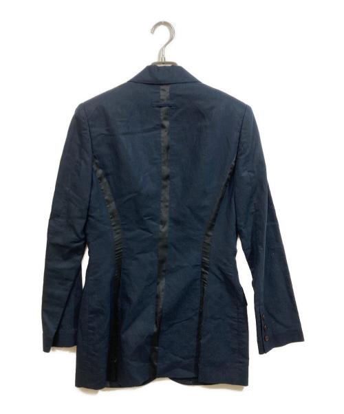 Jean Paul Gaultier FEMME（ジャンポールゴルチエ フェム）Jean Paul Gaultier FEMME (ジャンポールゴルチエ フェム) リネン混ジャケット ネイビー サイズ:40の古着・服飾アイテム